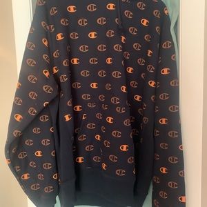 Champion XL heavy orange and navy blue